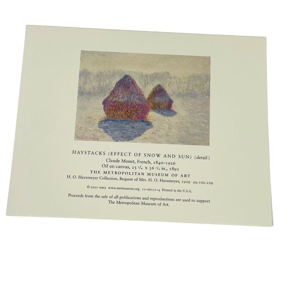 Claude Monet Haystacks Art Blank Greeting Card With Envelope - Unused - Picture 4 of 6